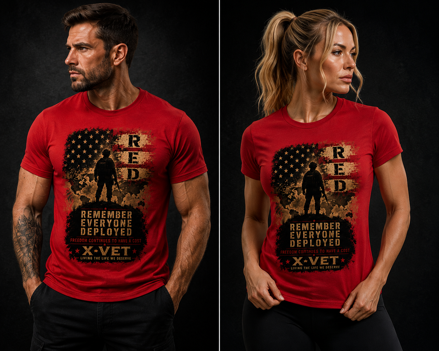 Remember Everyone Deployed (R.E.D.) Fridays Patriotic T-Shirt