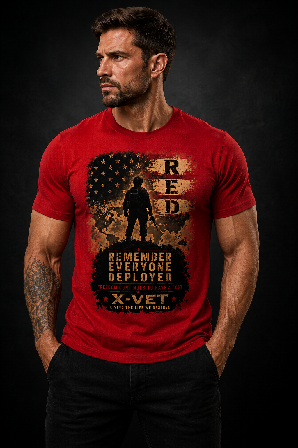 Remember Everyone Deployed (R.E.D.) Fridays Patriotic T-Shirt