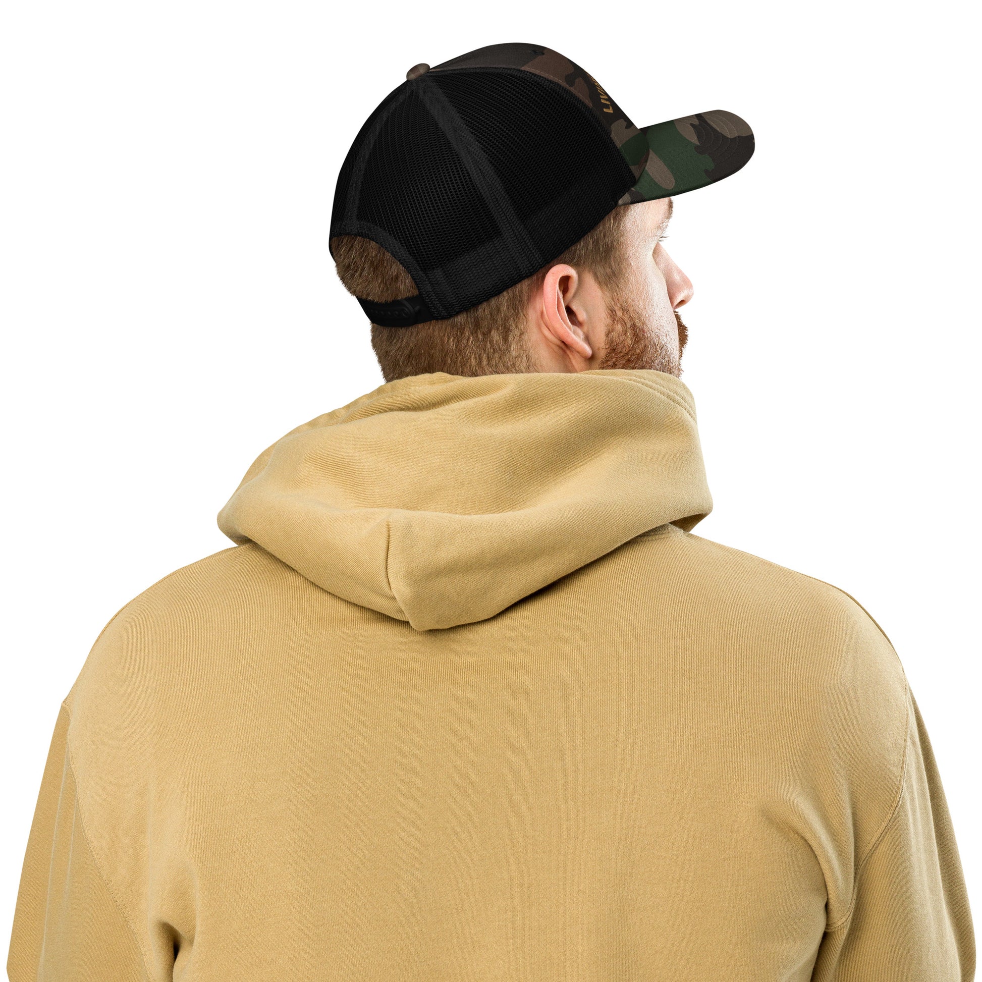 X-VET "Living The Life We Deserve". Camouflage Trucker hat - X-VET