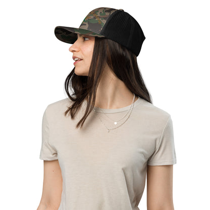 X-VET "Living The Life We Deserve". Camouflage Trucker hat - X-VET