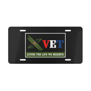 Vanity X-VET "Living The Life We Deserve" Vehicle Plate - X-VET