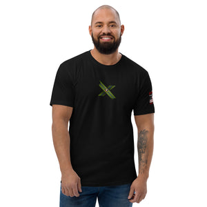 X-VET I'm A US. VETERAN  Sleeve FLAG  T-shirt - X-VET